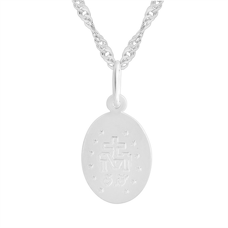 Elegancki zestaw: medalik srebrny + łańcuszek + pudełko z Twoją dedykacją