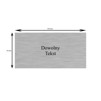  Tabliczka srebrna z dowolną dedykacją 120 mm x 60 mm