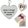Personalizowany Brelok Serce z Ramką na Zdjęcie i Grawerem – Prezent w Pudełku