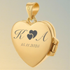 Srebrny sekretnik serce próby 925 pozłacany złotem 24K, płaski puzderko – grawer gratis