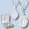 Elegancki zestaw: medalik srebrny + łańcuszek + pudełko z Twoją dedykacją