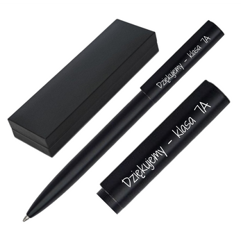 Długopis Aluminiowy Czarny z Grawerem – Personalizowany Prezent na Zakończenie Roku Szkolnego