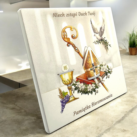 Obrazek Religijny Estego 12x12 – Pamiątka Sakramentu Bierzmowania z Dedykacją