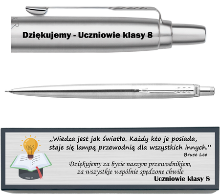Ołówek Parker Jotter CT z Grawerem w Pudełku z Dedykacją – Prezent na Maturę, Zakończenie Szkoły, Nagrodę Konkursową, dla Absolwentów, Licencjatów, Nauczycieli 