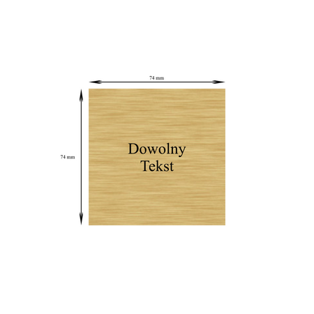 Tabliczka złota z dowolną dedykacją 74 mm x 74 mm
