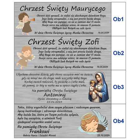 Obrazek malowany na drewnie - Twój Anioł Stróż z dedykacją na Chrzest, Pierwszą Komunię, Narodziny - Prezent Religijny dla Dziecka