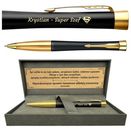 Ekskluzywny Długopis Parker Urban GT Czarny Matowy z Grawerem w Pudełku – Upominek Premium