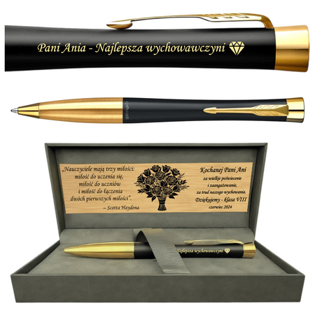 Ekskluzywny Długopis Parker Urban GT Czarny Matowy z Grawerem w Pudełku – Upominek Premium