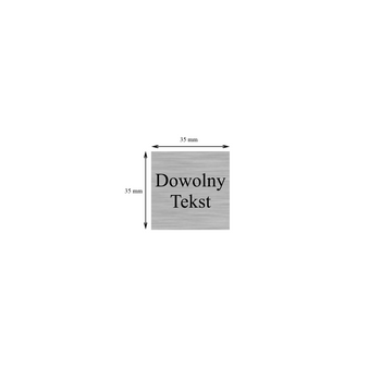 Tabliczka srebrna z dowolną dedykacją 35 mm x 35 mm