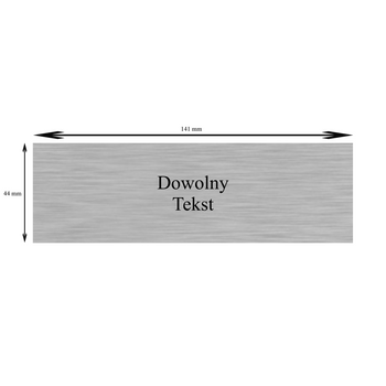 Tabliczka srebrna z dowolną dedykacją 141 mm x 44 mm