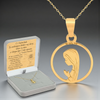 Złoty Medalik Matka Boska Fatimska 585 + Łańcuszek Ankier – Pamiątka z Dedykacją
