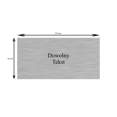 Tabliczka srebrna z dowolną dedykacją 120 mm x 60 mm