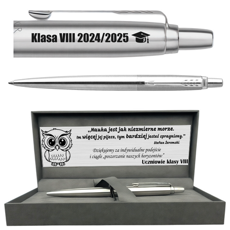 Personalizowany Długopis Parker Jotter CT z Grawerem i Dedykacją – Prezent dla Nauczycieli, Promotorów, Wychowawczyń w Przedszkolu, na Komunię, Bierzmowanie, Zakończenie Roku, Obrony Pracy, Jubileusze Firmowe