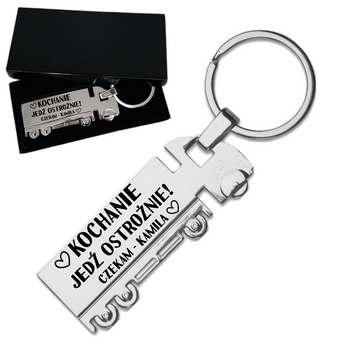 Brelok w kształcie Cieżarówki TIR-a - Grawerowany Prezent dla Kierowcy