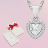 Naszyjnik srebrny serce markiza 925 na łańcuszku Singapur, w pudełku z kokardką