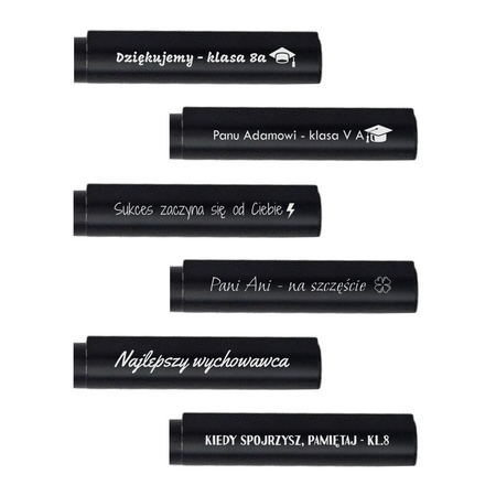 Długopis Aluminiowy Czarny z Grawerem – Personalizowany Prezent na Zakończenie Roku Szkolnego