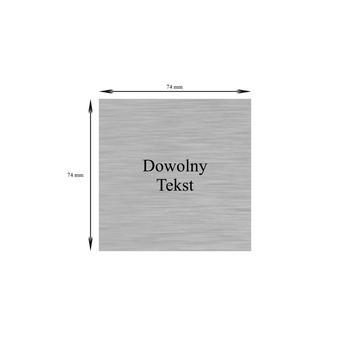 Tabliczka srebrna z dowolną dedykacją 74 mm x 74 mm