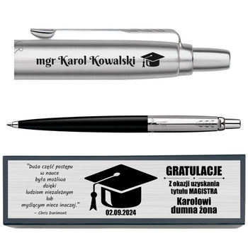 Długopis Parker Jotter Czarny CT z Grawerem – Personalizowany Prezent w Pudełku z Dedykacją