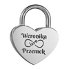 Srebrna Kłódka z Grawerem w Kształcie Serca – Personalizowany Prezent na Walentynki, Most Miłości, Rocznicę