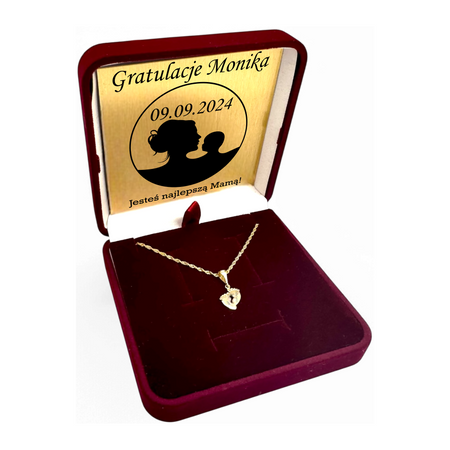 Złoty Naszyjnik Podwójne Stópki 585 z Grawerem – Łańcuszek w Pudełku z Dedykacją