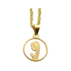 Złoty Medalik 585 z Matką Boską Fatimską w Okręgu – Łańcuszek Singapur w Pudełku z Dedykacją
