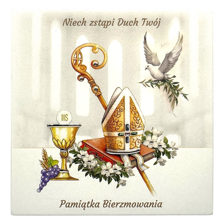 Obrazek Religijny Estego 12x12 – Pamiątka Sakramentu Bierzmowania z Dedykacją