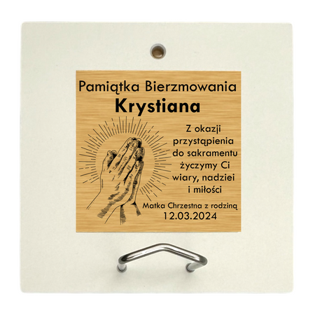 Obrazek Religijny Estego 12x12 – Pamiątka Sakramentu Bierzmowania z Dedykacją
