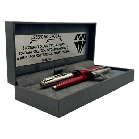 Zestaw Parker Jotter Czerwony z Grawerem – Personalizowany Upominek w Pudełku z Dedykacją