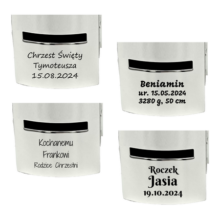 Personalizowana Skarbonka Lokomotywa Zilverstad – Prezent na Chrzest i Roczek