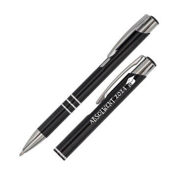 Długopis Aluminiowy Czarny z Grawerem – Personalizowany Prezent na Zakończenie Szkoły