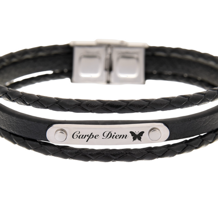 Bransoletka męska z grawerem w pudełku prezentowym – personalizowany prezent dla niego