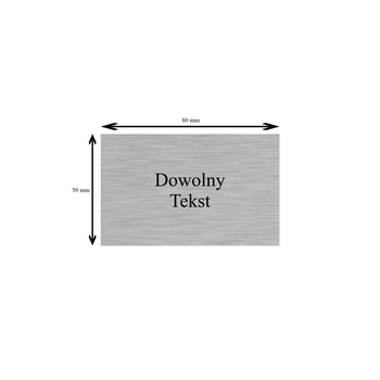 Tabliczka srebrna z dowolną dedykacją 80 mm x 50 mm