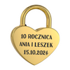 Elegancki Prezent na Walentynki, Ślub, Zaręczyny, Rocznicę - Złota Kłódka z Grawerem, Wyjątkowy Symbol Miłości, Przyjaźni i Wdzięczności