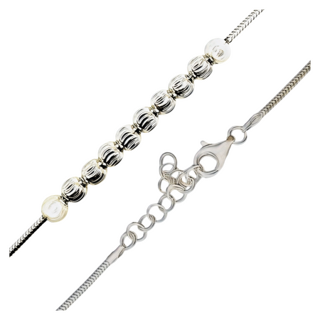 Srebrna Bransoletka 925 z Kulkami – Upominek z Tabliczką Dedykacyjną