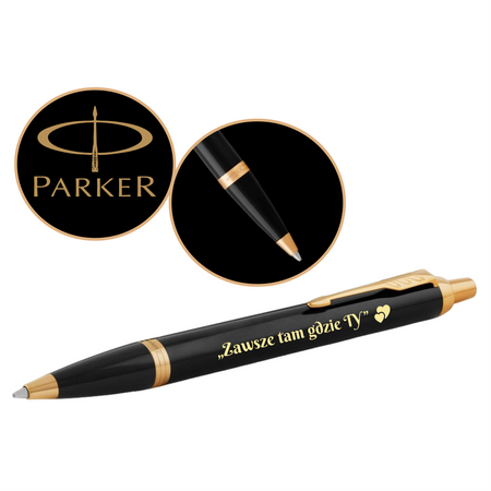 Personalizowany Długopis Parker IM Czarny GT z Grawerem – Elegancki Prezent dla Nauczyciela, Promotora i Magistra, na Dzień Nauczyciela, Obronę Pracy, Urodziny, Święta oraz Jubileusz
