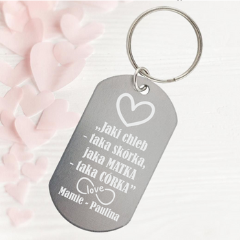 Brelok do Kluczy z Grawerem – Lekki Niesmiertelnik, Prezent na Walentynki, Rocznicę, Dzień Matki, Dzień Kobiet, Upominek na Każdą Okazję