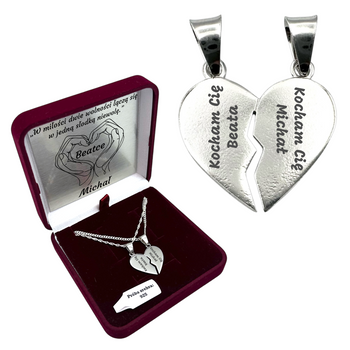 Naszyjniki Serce Łamane z Grawerem – Zestaw Personalizowany dla Par