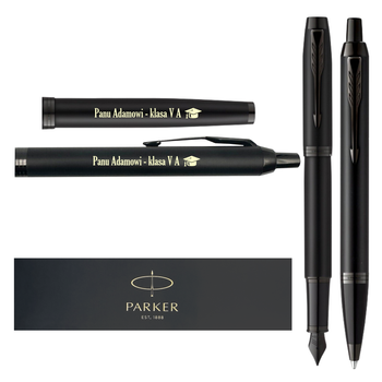Personalizowany Zestaw Pióro Wieczne i Długopis Parker IM Achromatic - Idealny Prezent na Każdą Okazję
