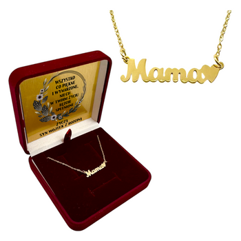 Personalizowany Złoty Naszyjnik MAMA ze Stali Szlachetnej 316L – Prezent dla Mamy na Dzień Matki, Urodziny, Święta