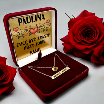 Grawerowany Naszyjnik Stalowy 316L Kółko i Blaszka – Personalizowany Prezent na Urodziny, Walentynki, Dzień Matki, pod choinkę, na Mikołajki
