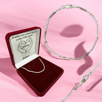 Personalizowana Srebrna Bransoletka Twister 925 – Elegancki Personalizowany Prezent dla Niej na Rocznicę, Walentynki, Urodziny i Dzień Kobiet