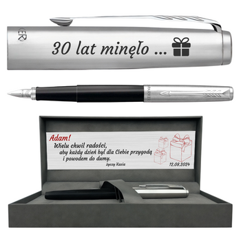 Personalizowane Pióro Wieczne Parker Jotter CT Czarne z Grawerem i Dedykacją na Tabliczce – Idealny Prezent dla Nauczyciela, Promotora i Absolwenta
