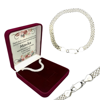 Srebrna Bransoletka Bismark 925 – Personalizowana w Pudełku z Dedykacją