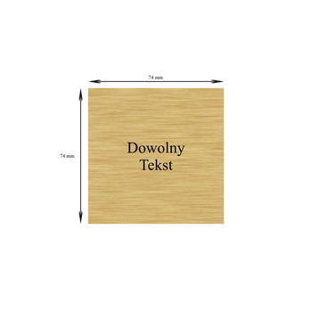 Tabliczka złota z dowolną dedykacją 74 mm x 74 mm