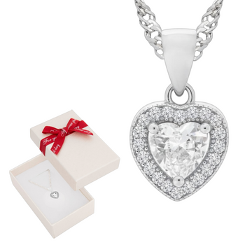 Naszyjnik srebrny serce markiza 925 na łańcuszku Singapur, w pudełku z kokardką