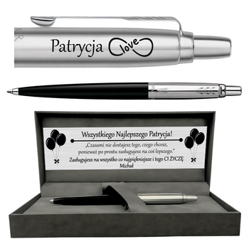 Długopis Parker z Grawerem Jotter Special Czarny CT w Pudełku z Dedykacją – Elegancki Prezent Personalizowany w Pudełku, Idealny na Dzień Nauczyciela, Zakończenie Roku, Urodziny