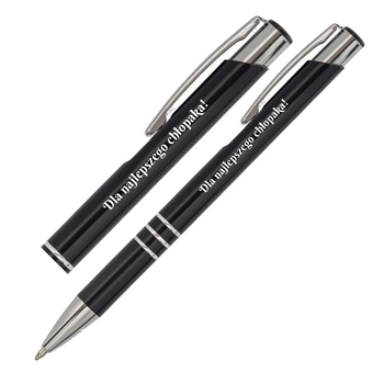 Długopis aluminiowy czarny Grawer Prezent dla Chłopaka